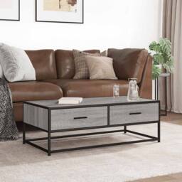 Berkfield Home Coffee Table Grey Sonoma 100x50x35 cm Engineered Wood & Metal - Size: 100 x 50 x 35 cm - thumbnail 3