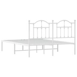Berkfield Home Metal Bed Frame with Headboard White 140x200 cm - thumbnail 7