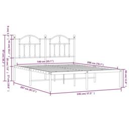 Berkfield Home Metal Bed Frame with Headboard White 140x200 cm - thumbnail 9