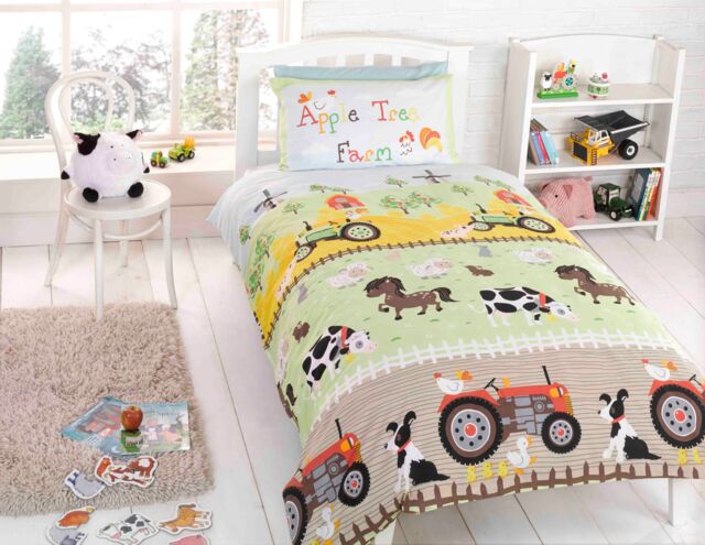 Rapport Home Apple Tree Farm Duvet Cover Set with Pillowcase in Light Blue - Size: Single - image 1