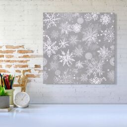 Warren Reed - Designer Slowflakes & Ice Canvas in Silver - Size: w10 inch x h10 inch - thumbnail 1