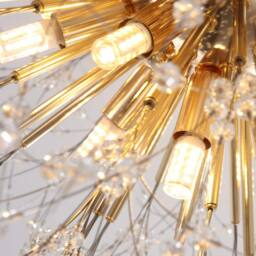 NIVOR 6-Light Gold Crystal Firework Sputnik Ceiling Light Flush Mount E27 in Metallic Gold - thumbnail 7