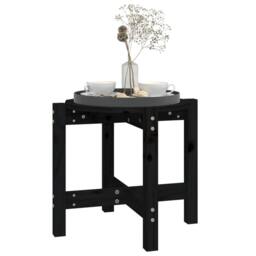Berkfield Home Coffee Table Black Ã˜ 52.5x45 cm Solid Wood Pine - thumbnail 4