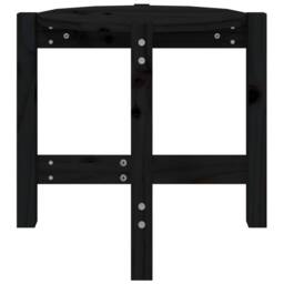 Berkfield Home Coffee Table Black Ã˜ 52.5x45 cm Solid Wood Pine - thumbnail 5
