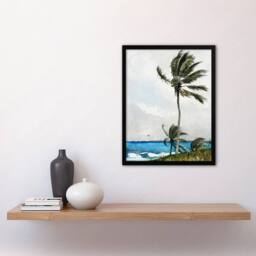 Artery8 Palm Tree in Nassau Landscape Winslow Homer Framed Wall Art Print - Size: A4 - thumbnail 4