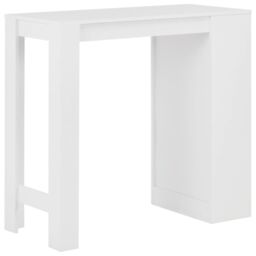 Berkfield Home Bar Table with Shelf White 110x50x103 cm - Size: 110 x 50 x 103 cm - thumbnail 3