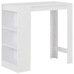 Berkfield Home Bar Table with Shelf White 110x50x103 cm - Size: 110 x 50 x 103 cm - thumbnail 1