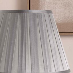 Ruma Grey Empire Silk Box Pleat Lamp Shade for Table Lamps & Floor Lamps - Size: 18 inches - thumbnail 2