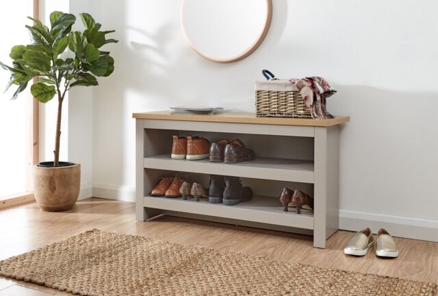 GFW Lancaster Simple Shoe Bench in Grey - image 1
