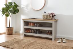 GFW Lancaster Simple Shoe Bench in Grey - thumbnail 1