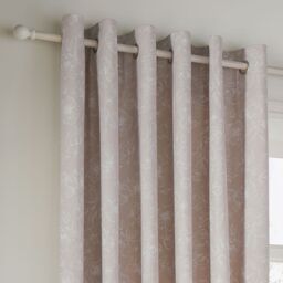 Wylder Bella Floral 100% Cotton Eyelet Curtain Pair in Natural - Size: 168 cm width x 229 cm drop - thumbnail 2