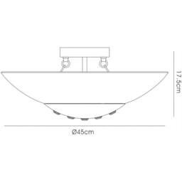 Netlighting Amada Flush Ceiling 6 Light G9 Polished ChromeOpal White Glass in Grey - thumbnail 3