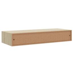 Berkfield Home Elegant Wall-mounted Drawer Shelf Oak & White 60x23.5x10cm MDF in Natural - Size: 60x23.5x10 cm - thumbnail 8