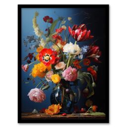 Wee Blue Coo Wall Art Print Bursting With Beauty Floral Bouquet Living Room Framed - Size: A4 - thumbnail 1