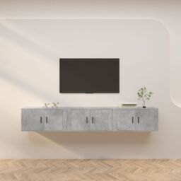 Berkfield Home Wall-mounted TV Cabinets 3 pcs Concrete Grey 80x34.5x40 cm - thumbnail 1