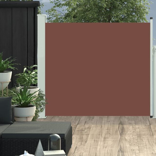 Berkfield Home Patio Retractable Side Awning 100x300 cm Brown - image 1