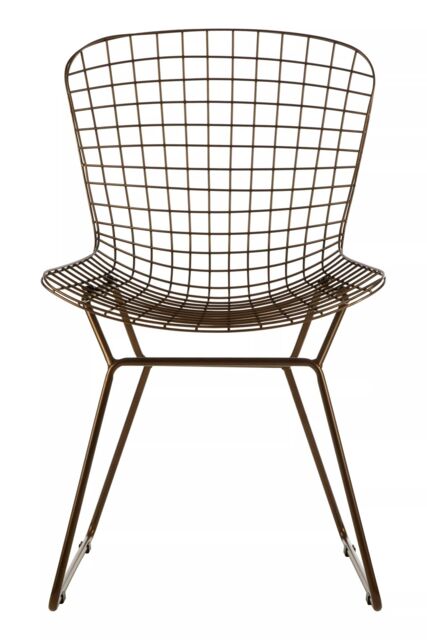 Orsina Metal Grid Frame Wire Chair, Comfortable Seating Garden Wire Chair, Easy Cleaning Wire Frame in Brown - image 1