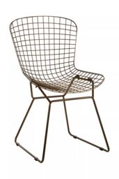 Orsina Metal Grid Frame Wire Chair, Comfortable Seating Garden Wire Chair, Easy Cleaning Wire Frame in Brown - thumbnail 2