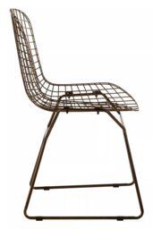 Orsina Metal Grid Frame Wire Chair, Comfortable Seating Garden Wire Chair, Easy Cleaning Wire Frame in Brown - thumbnail 3