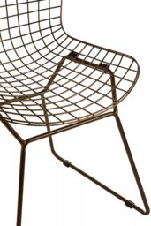 Orsina Metal Grid Frame Wire Chair, Comfortable Seating Garden Wire Chair, Easy Cleaning Wire Frame in Brown - thumbnail 6