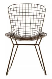 Orsina Metal Grid Frame Wire Chair, Comfortable Seating Garden Wire Chair, Easy Cleaning Wire Frame in Brown - thumbnail 1