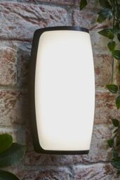 ValueLights Jonny Curved Matte Black IP54 LED Outdoor Wall Light - thumbnail 1