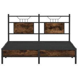 Berkfield Home Bed Frame without Mattress Smoked Oak 140x190 cm Engineered Wood in Brown - thumbnail 6