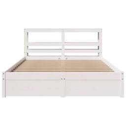 Berkfield Home Bed Frame with Headboard without Mattress White 120x200 cm - Size: Small Double - thumbnail 4
