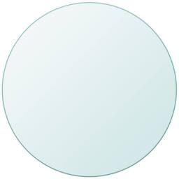 Berkfield Home Table Top Tempered Glass Round 500 mm in Clear - thumbnail 2