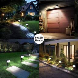 EONLION 1Pcs 59 LED Solar Spot Lights Garden in Black - Size: 100 cm - thumbnail 4