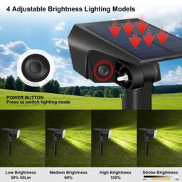 EONLION 1Pcs 59 LED Solar Spot Lights Garden in Black - Size: 100 cm - thumbnail 3