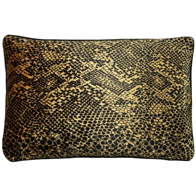 Paoletti Python Animal Printed Cushion in Gold - Size: 40 cm x 60 cm - image 1