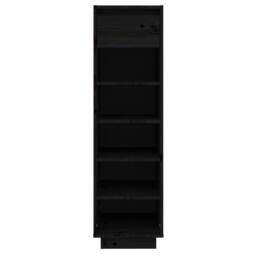 Berkfield Home Shoe Cabinet Black 34x30x105 cm Solid Wood Pine - Size: 34 x 30 x 105 cm - thumbnail 3