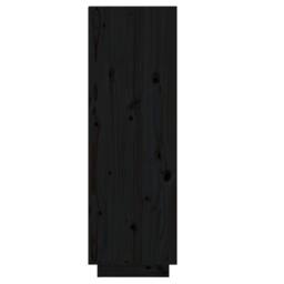 Berkfield Home Shoe Cabinet Black 34x30x105 cm Solid Wood Pine - Size: 34 x 30 x 105 cm - thumbnail 4