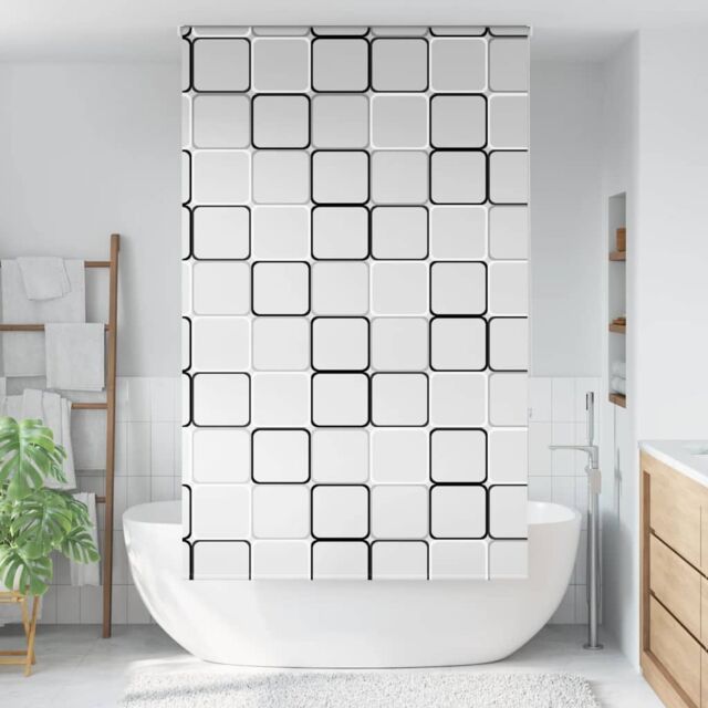 Berkfield Home Shower Roller Blind 140x240 cm Fabric Width 136 cm in Black - image 1