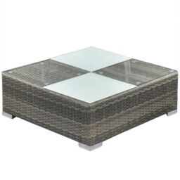 Berkfield Home 5 Piece Garden Lounge Set with Cushions Poly Rattan Grey - thumbnail 6