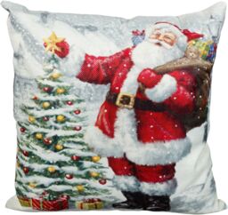 Netagon Santa Father Christmas Design Christmas Themed Cushion 40X40CM in White - Size: 40X40 cm - thumbnail 1