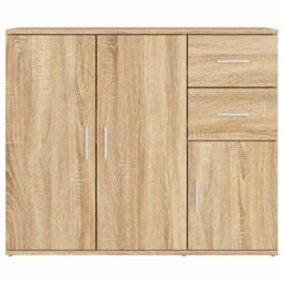 Berkfield Home Sideboard Sonoma Oak 91x29.5x75 cm Engineered Wood in Brown - thumbnail 6
