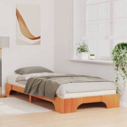 Berkfield Home Stylish Floor Bed Frame Brown 90 x 220 cm Wood - thumbnail 4