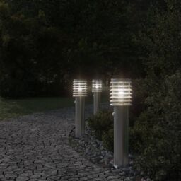 Berkfield Home Outdoor Floor Lamps with Sensors 3pcs Silver 60 cm Stainless Steel - thumbnail 3