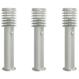Berkfield Home Outdoor Floor Lamps with Sensors 3pcs Silver 60 cm Stainless Steel - thumbnail 2