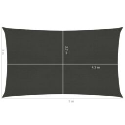Berkfield Home Sunshade Sail 160 g/m ² Anthracite 3x5 m HDPE in Black - thumbnail 6