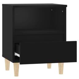 Berkfield Home Elegant Bedside Cabinet Black 40x35x50 cm - Size: 40 x 35 x 50 cm - thumbnail 7