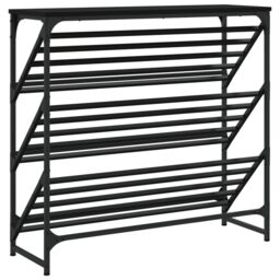 Berkfield Home Shoe Rack Black 90x30x85 cm Engineered Wood - Size: 90 x 30 x 85 cm - thumbnail 6