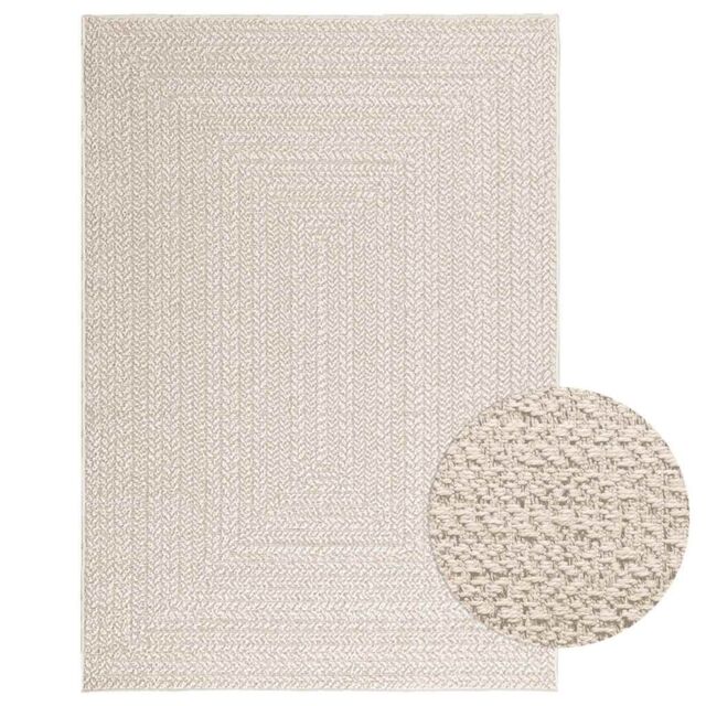 Berkfield Home Rug ZIZUR Cream 120x170 cm Jute Look Indoor & Outdoor - Size: Medium - image 1
