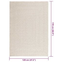 Berkfield Home Rug ZIZUR Cream 120x170 cm Jute Look Indoor & Outdoor - Size: Medium - thumbnail 9