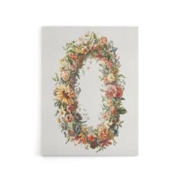 "Artery8 Summer Flower Wreath Illustration Teyler Canvas Wall Art in White - Size: W18"" x H24""" - thumbnail 1