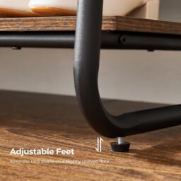 VASAGLE Heavy Duty Clothes Rail 2 Shelf Steel Frame 6 S Hooks in Brown - thumbnail 6