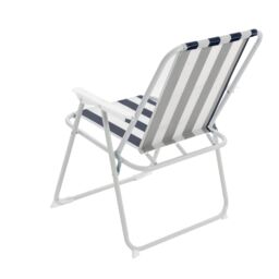 Harbour Housewares Folding Metal Beach Chairs Blue/Red Stripe Pack of 2 - thumbnail 5