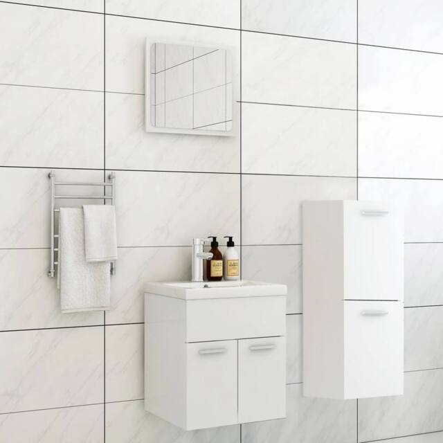 Berkfield Home Bathroom Furniture Set White Engineered Wood - image 1